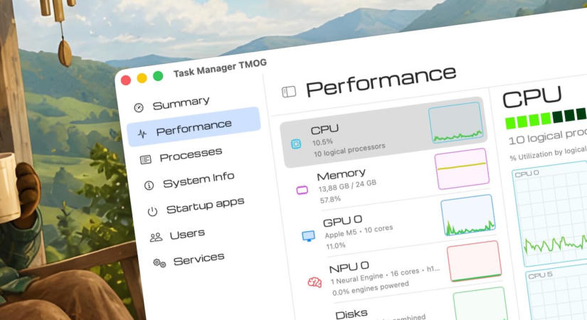 TMOG feladatkezelő macOS-re a Windows Feladatkezelő atyjától