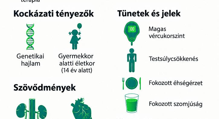 1-es típusú cukorbetegség - Infografika