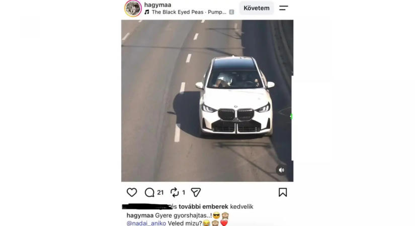 Kikapcsolt övvel, hátrafordulva kapta le a traffipax gyorshajtás közben Nádai Anikóékat - Most magyarázkodik az influenszer