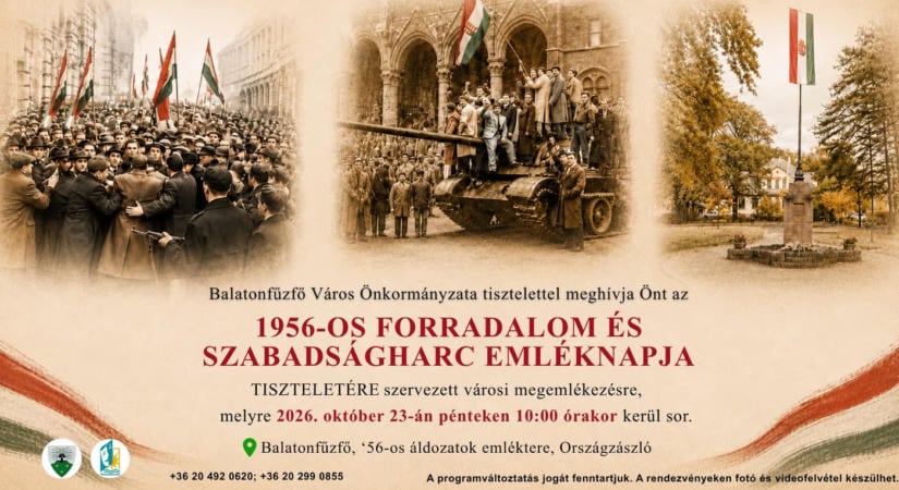 Október 23: ünnepi megemlékezés 2026 Balatonfűzfő