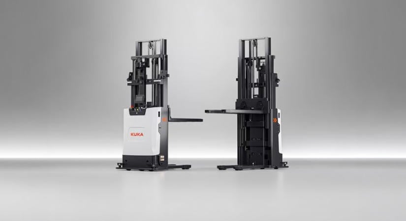 Másfél tonnát rak, kezelő nélkül – Hamarosan jön a KUKA autonóm targoncacsaládja