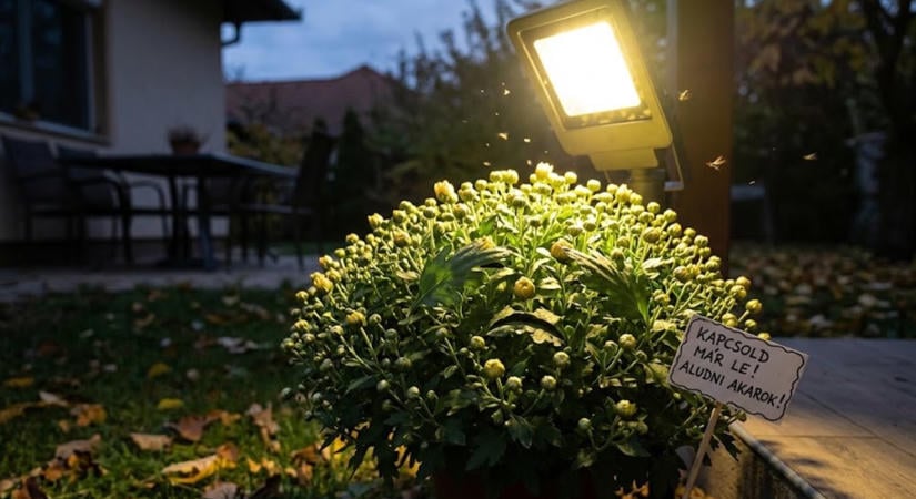 Tele van bimbóval a krizantém, mégsem virágzik? Lehet, hogy a kerti lámpa zavarja össze
