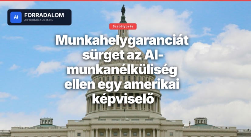 Munkahelygaranciát sürget az AI-munkanélküliség ellen egy amerikai képviselő