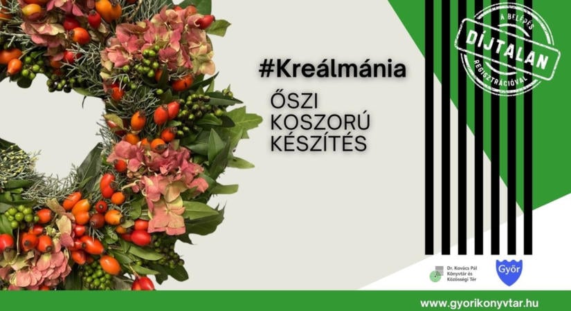 Őszi koszorút készíthetnek a győri könyvtárban