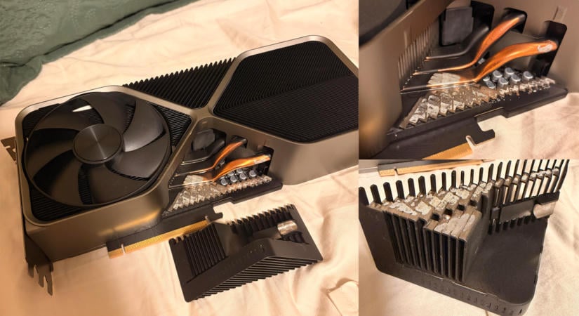PC-mozgatásra lepottyant egy RTX 4090 Founders Edition hűtőbordája!