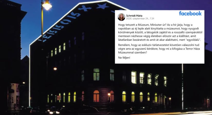 Schmidt Mária szerint Tarr Zoltán az éj leple alatt nézte meg a Terror Háza kiállítását