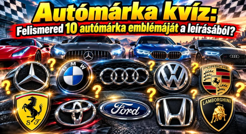 Autómárka kvíz: Felismered 10 autómárka emblémáját a leírásából?