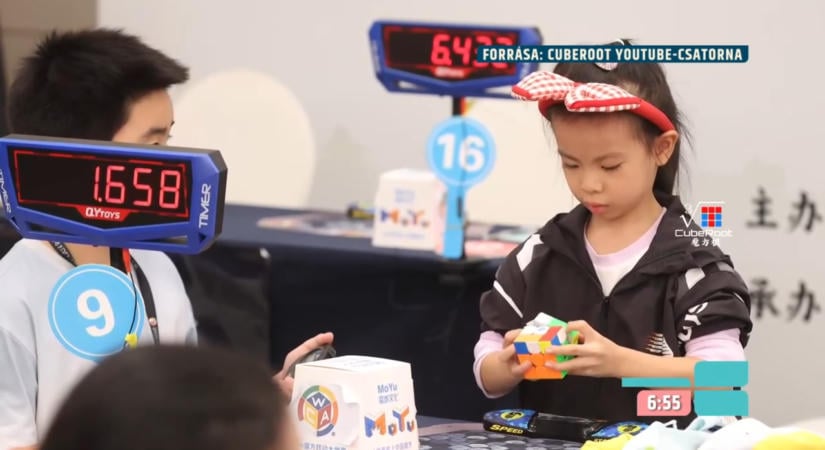 4,27 másodperc alatt rakja ki a Rubik-kockát – rekordot döntött a 6 éves Lien Jüncse