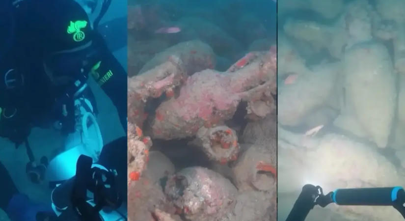 Római hajóroncsot fedeztek fel Szicília partjainál a tenger mélyén – videó