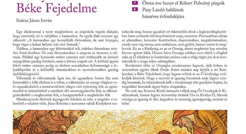 Ízelítő a Remény hetilap 47. számából