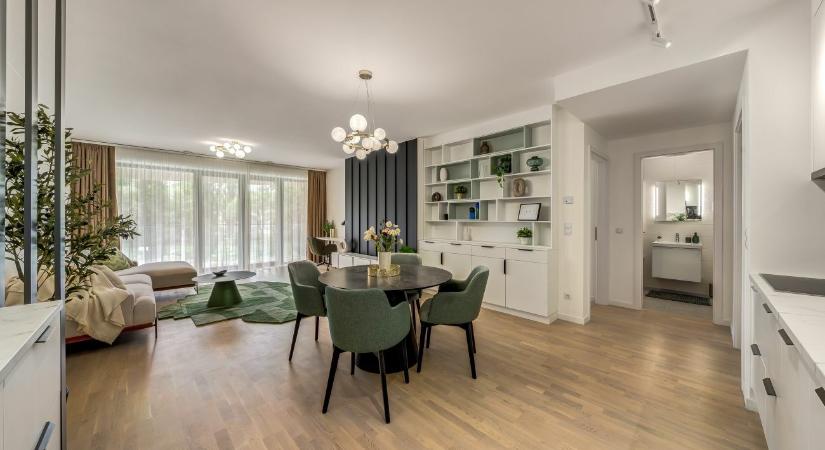 Karakteres 70 m2-es modern lakóparki lakás luxus lakberendezéssel a 13. kerületben