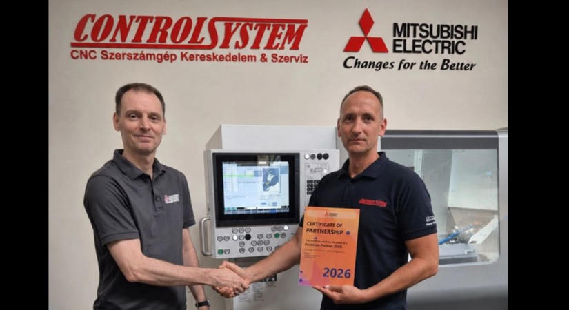 A CONTROLSYSTEM Kft. elnyerte a Mitsubishi Electric CNC Premium Partner 2026 elismerést