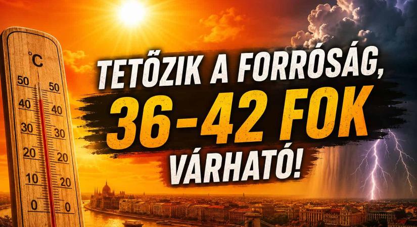 Tetőzik a forróság, 36-42 fok várható!