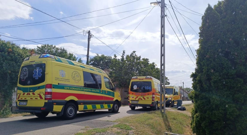 Koraszülöttmentő és mentőhelikopter is érkezett egy makói utcához