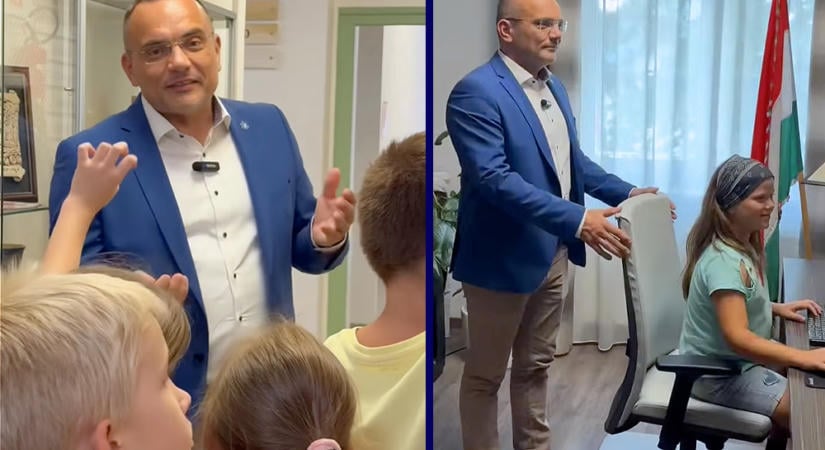 Gyermekpolgármestert választottak Szigetszentmiklóson a Demokrácia Napján, az igazi polgármester, Nagy János nem sértődött meg, hogy elfoglalták a székét