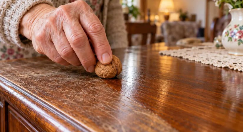 Nagymamám egy szem dióval dörzsölte át a bútort: az eredmény engem is meglepett