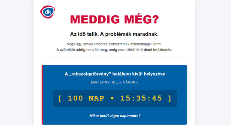 „Meddig még?” néven indít számlálót a DK négy égető ügyben