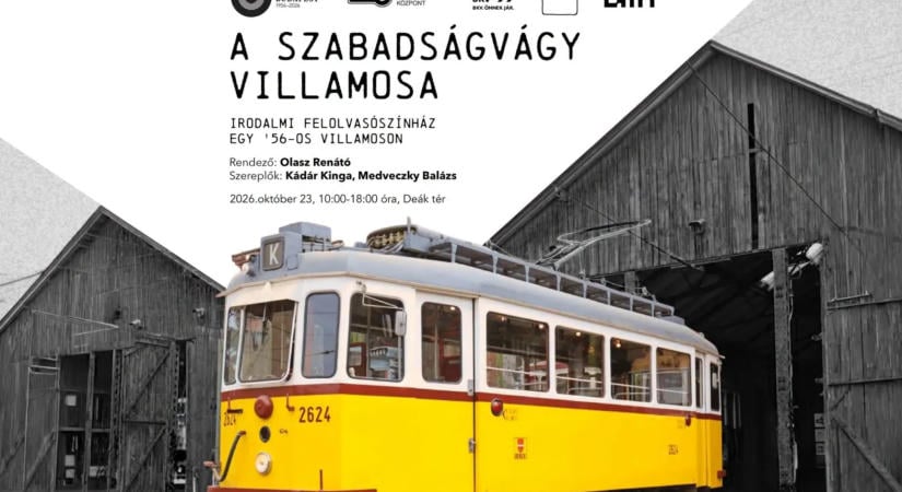 Nosztalgiavillamos idézi fel az 1956-os forradalom emlékét a Deák Ferenc téren