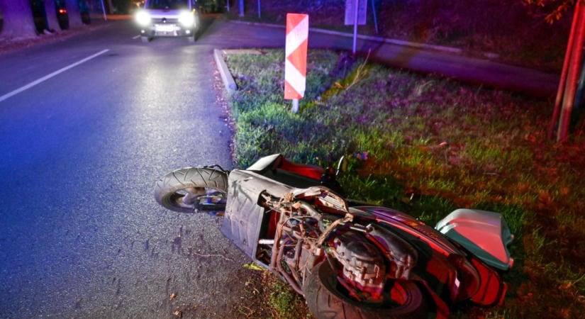 Robogós szenvedett balesetet Győrben - helyszíni fotók