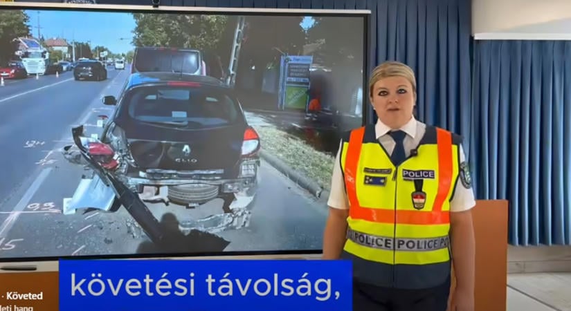 Három baleset, tizenegy összetört autó Békéscsabán – a rendőrség figyelmeztet a követési távolság fontosságára