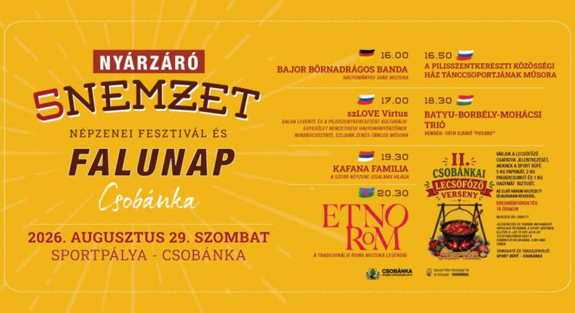 5 Nemzet Népzenei Fesztivál és Falunap 2026 Csobánka