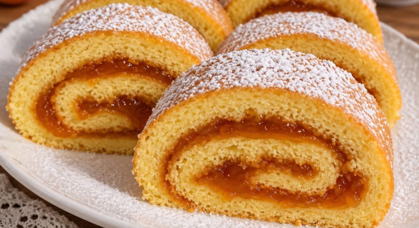 Lekváros piskótatekercs, ahogy a mama tanította: könnyű, puha tészta mindössze néhány hozzávalóból
