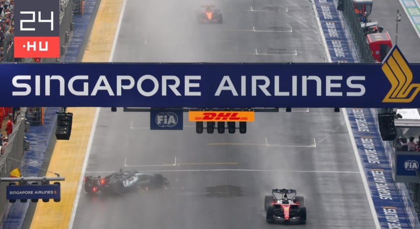 George Russell ijesztő balesete után Verstappen húzta be a szingapúri sprintet