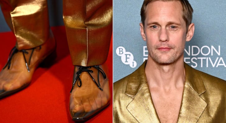 Átlátszó műanyag cipőben sokkolt Alexander Skarsgard, ennél bizarrabb divatbakit rég láttunk