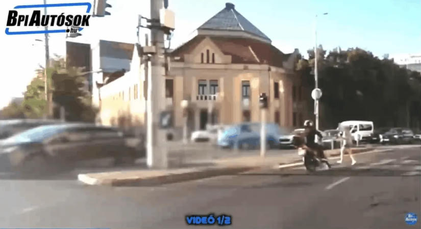 Piroson átkelő gyalogost gázoltak a Váci úton, majd jött a nem várt fordulat - videó