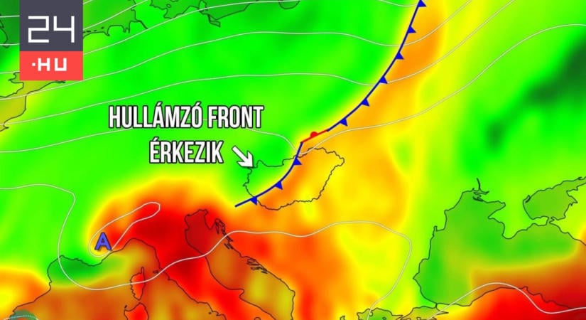 Időjárás: hullámzó front szeli ketté az országot