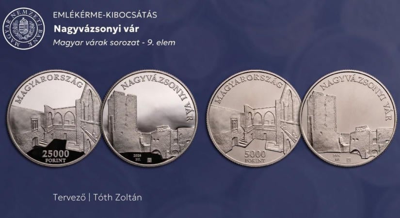 Emlékérmén örökítették meg a nagyvázsonyi Kinizsi-várat