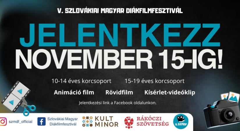 Ötödik alkalommal várja a fiatal filmeseket a Szlovákiai Magyar Diákfilmfesztivál