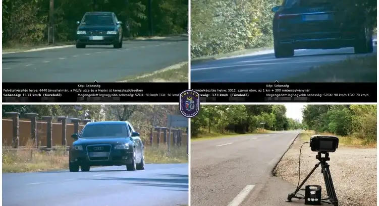 Egy hét alatt 1441 gyorshajtót mértek be Bács-Kiskun vármegyében - Minimum 50 ezres bírság vár rájuk