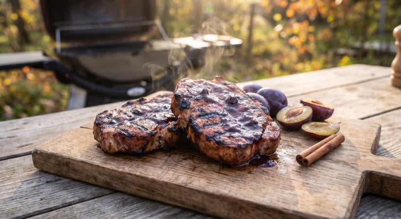 Grillezett sertéstarja szilvamázzal