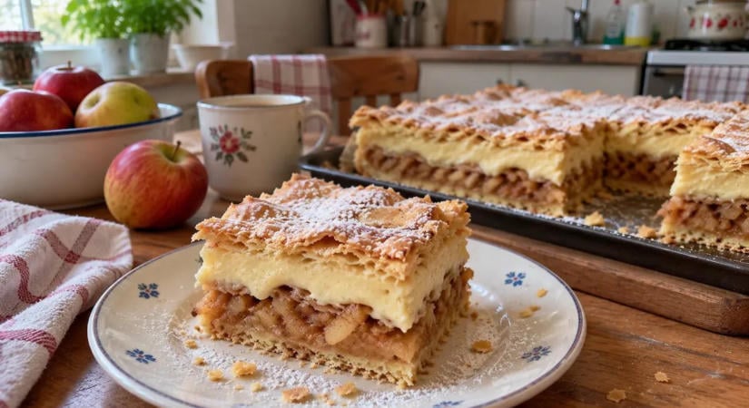 Almás krémes sütemény, a férjem mindig ezért könyörög