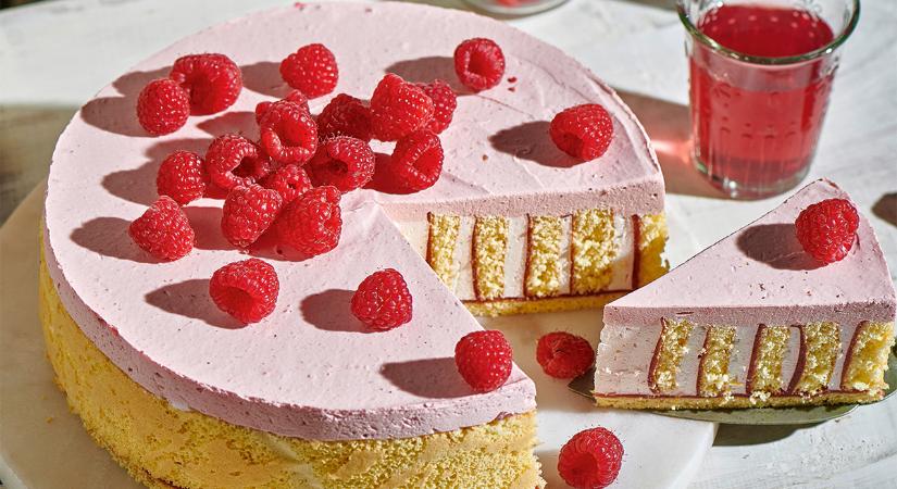 Málnás, joghurtkrémes legyezőtorta