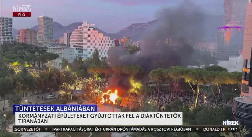 Tirana lángokban áll, tovább folytatódnak az erőszakos tüntetések