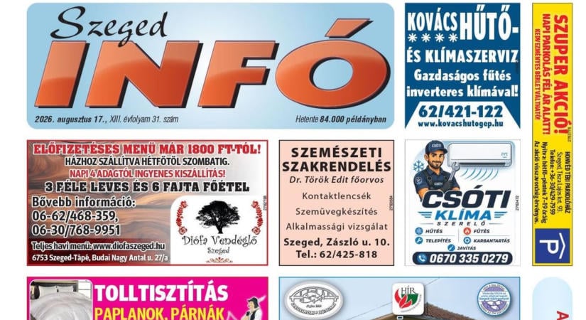 Szeged Infó 2026.08.17-i lapszáma