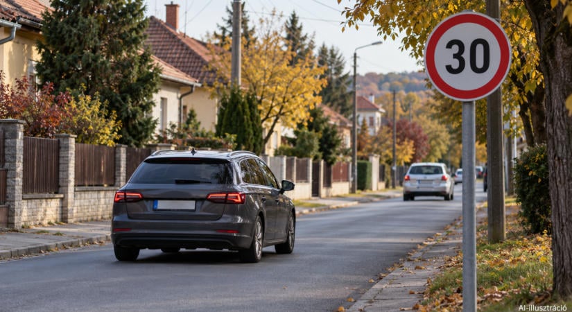 Civil rendőrautóból mértek sebességet Esztergom-Kertvárosban
