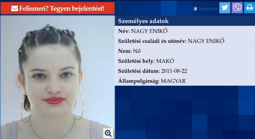 Eltűntként keresi a rendőrség a 15 éves lányt, aki az X-faktor szombati adása után rengeteg negatív kommentet kapott