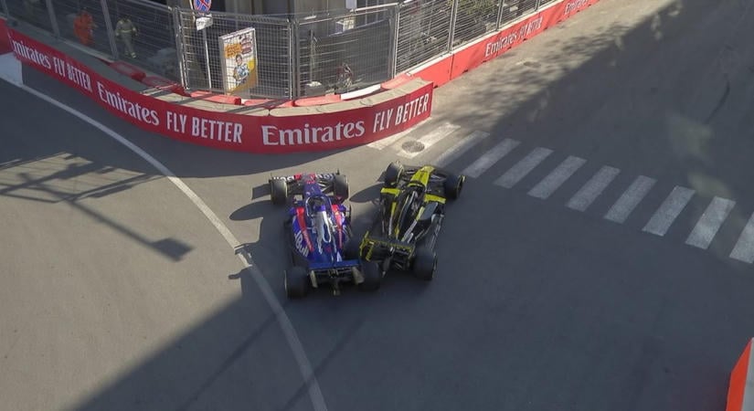 Ilyet sem látni az F1-ben: Videón Ricciardo hihetetlen 2019-es bakui tolatása
