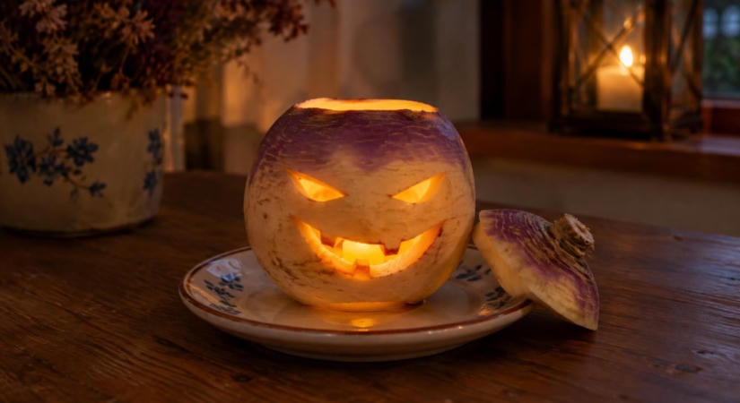 Halloweenkor nem csak tököt faragtak régen: ez a különös zöldség volt az eredeti lámpás