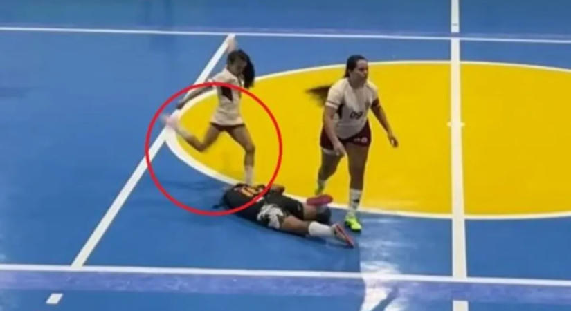 Videó: elkaszálta, majd kétszer fejbe rúgta földön fekvő ellenfelét; öt évre eltiltották a futsalost