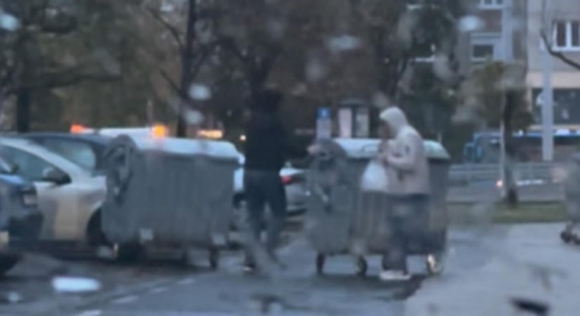 Akkora szélvihar volt Budapesten, hogy az autóknak lökte a lakótelepi kukákat – videó