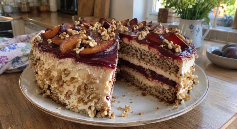 Diós-szilvás torta