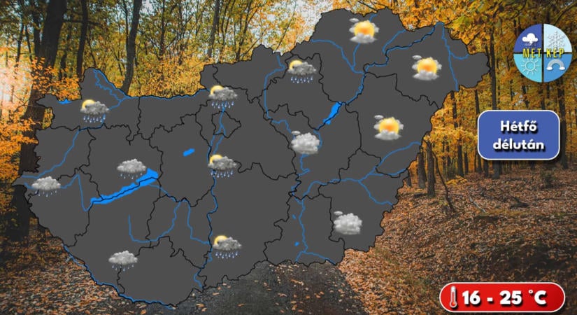 Borongós idővel indul a hét, eső, záporeső is kialakulhat