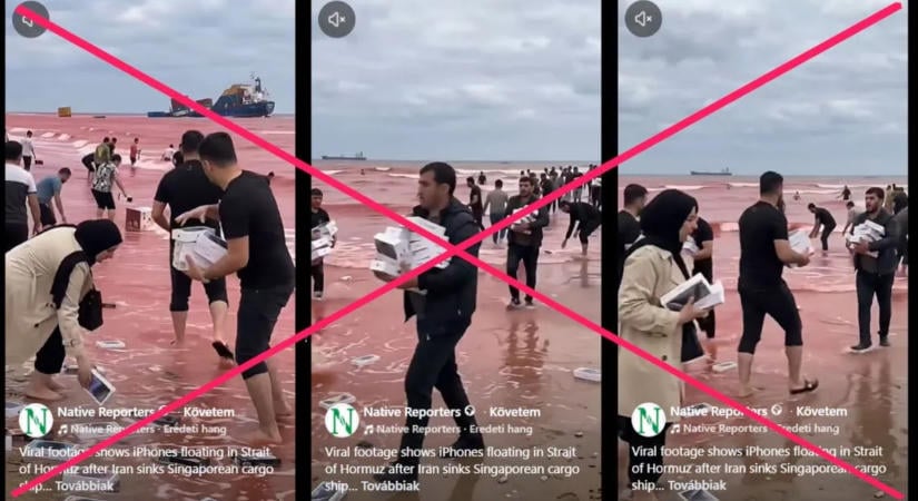 Tényellenőrzés: Vízen úszó iPhone-okat gyűjtenek a Hormuzi-szorosban?