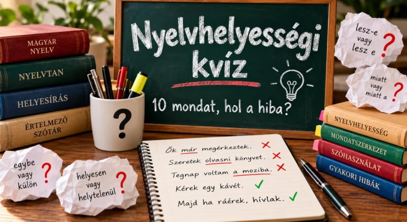 Nyelvhelyességi kvíz: 10 mondat, hol a hiba?
