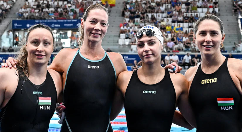 Országos csúccsal a hatodik helyen végzett a női 4x100 m gyorsváltó a vizes Eb-n