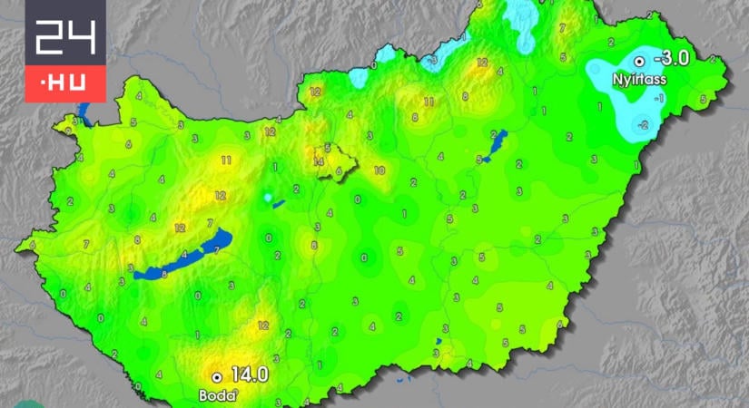 -3 fok: ilyen hideg még nem volt idén ősszel, mint vasárnap hajnalban